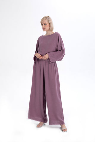 Natural Textured Comfortable Women’s Trousers - Purple / Standard - Trousers