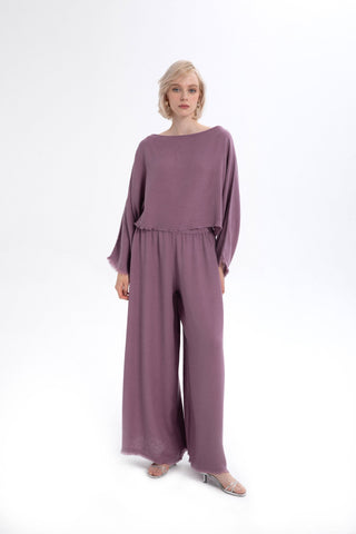 Natural Textured Comfortable Women’s Trousers - Trousers