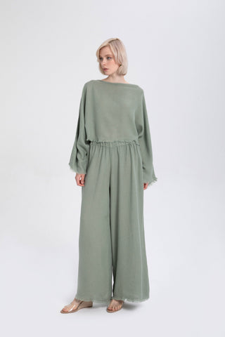 Natural Textured Comfortable Women’s Trousers - Trousers