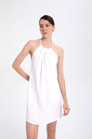 Halter Neck Backless Mini Dress - Dress