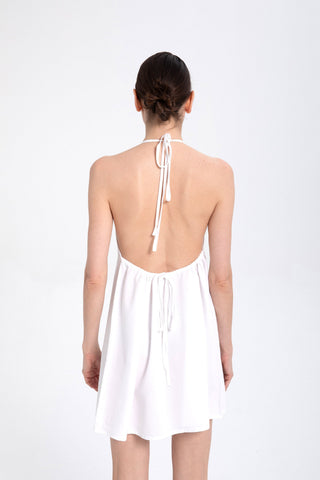 Halter Neck Backless Mini Dress - Dress