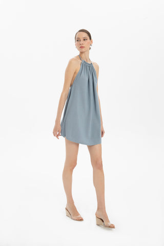 Halter Neck Backless Mini Dress - Dress