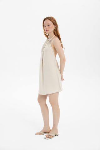 Halter Neck Backless Mini Dress - Dress