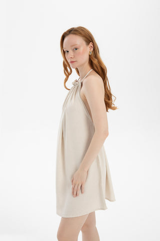 Halter Neck Backless Mini Dress - Dress