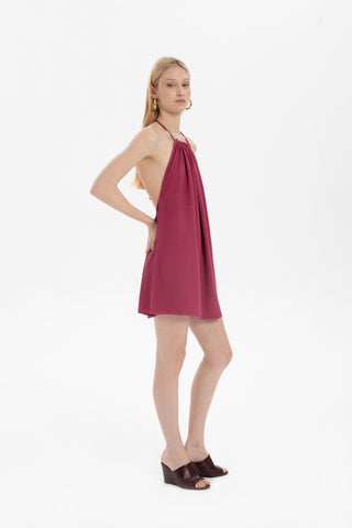 Halter Neck Backless Mini Dress - Dress