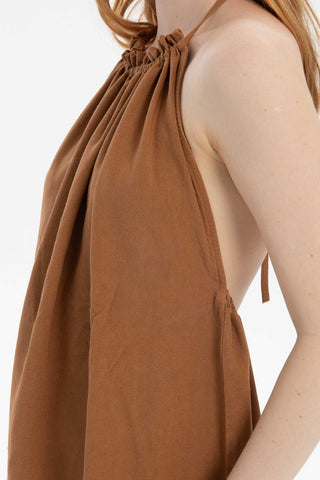 Halter Neck Backless Mini Dress - Dress