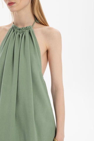 Halter Neck Backless Mini Dress - Dress