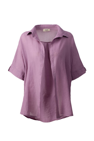 Thin Buttonless Oversize Shirt - Purple / Standard - Shirt