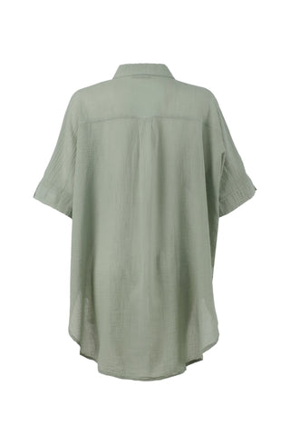 Thin Buttonless Oversize Shirt - Shirt
