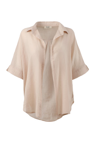 Thin Buttonless Oversize Shirt - Flax / Standard - Shirt