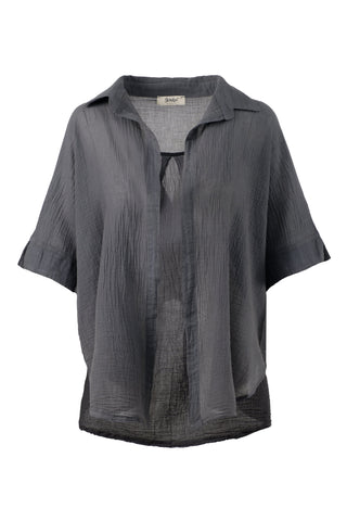 Thin Buttonless Oversize Shirt - Anthracite / Standard - Shirt