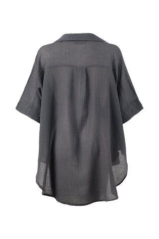 Thin Buttonless Oversize Shirt - Shirt