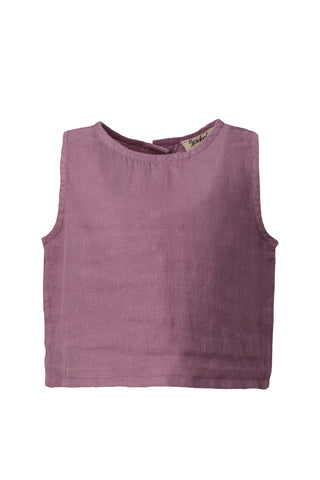 Back Buttoned Linen Girls Blouse