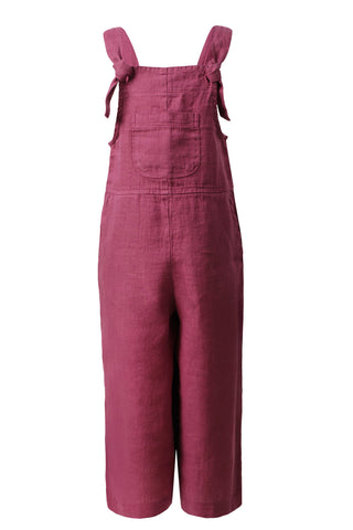 Linen Kangaroo Pocket Kids Sleeveless Jumpsuit