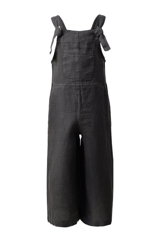 Linen Kangaroo Pocket Kids Sleeveless Jumpsuit