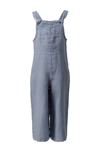 Linen Kangaroo Pocket Kids Sleeveless Jumpsuit