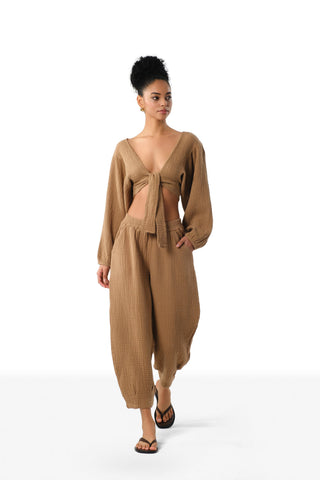 Muslin Women’s Pleated Pants - Trousers