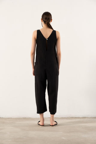 Pure Linen V-Neck Women’s Jumpsuit - Jumpsuit