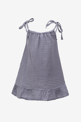 Muslin Children’s Dress with Ruffled Shoulder Ties - Dress