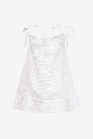 Muslin Children's Dress with Ruffled Shoulder Ties