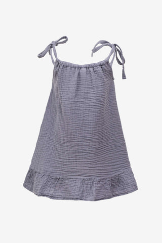 Muslin Children’s Dress with Ruffled Shoulder Ties - Lilac / 2/3 Years - Dress