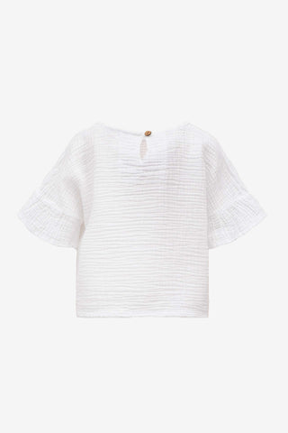 Muslin Sleeve Frilled Girls’ T-Shirt - T-Shirt