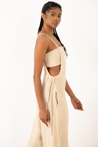 Muslin Knitted Strappy Women’s Jumpsuit - Jumpsuit