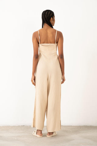 Muslin Knitted Strappy Women’s Jumpsuit - Jumpsuit