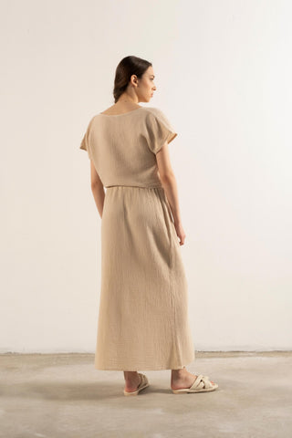 Muslin Slit Long Skirt - Skirt