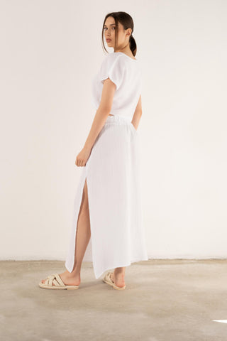 Muslin Slit Long Skirt - Skirt