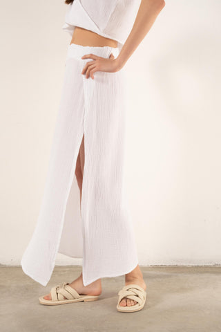 Muslin Slit Long Skirt - Skirt