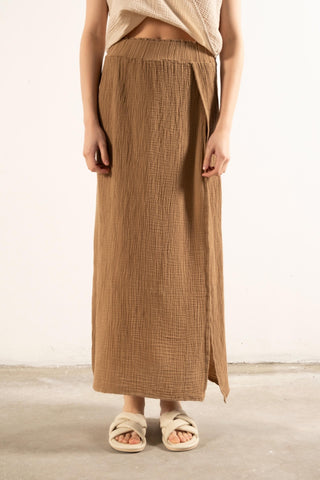 Muslin Slit Long Skirt - Skirt