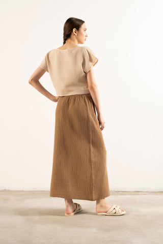 Muslin Slit Long Skirt - Skirt