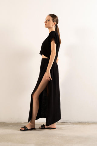 Muslin Slit Long Skirt - Skirt