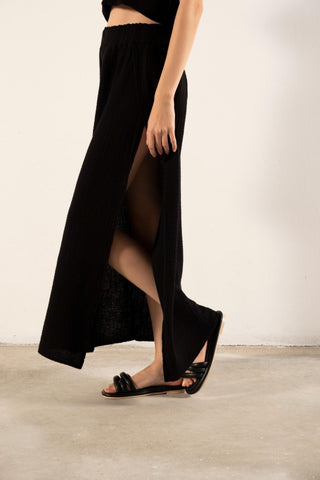 Muslin Slit Long Skirt - Skirt