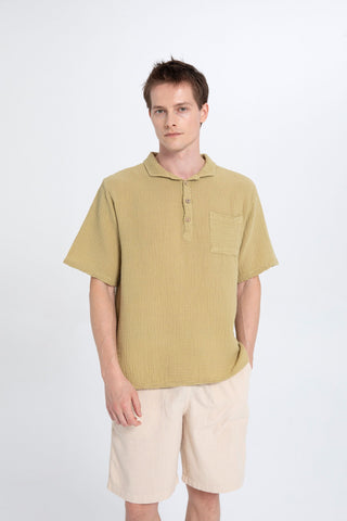 Muslin Polo Neck Men's T-Shirt