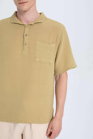Muslin Polo Neck Men's T-Shirt