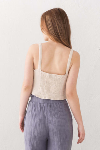 Muslin Crop with Straps and Giped Back