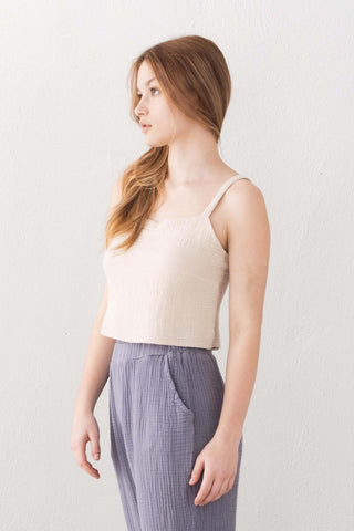 Muslin Crop with Straps and Giped Back