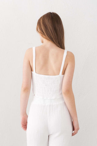 Muslin Crop with Straps and Giped Back