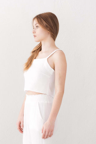 Muslin Crop with Straps and Giped Back
