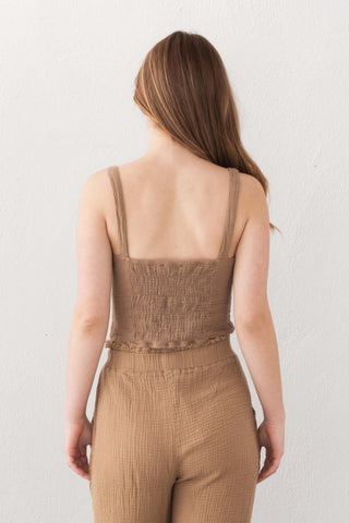 Muslin Crop with Straps and Giped Back