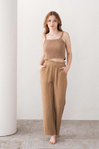 Muslin Crop with Straps and Giped Back