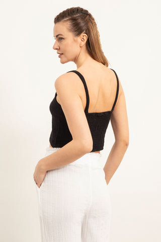 Muslin Crop with Straps and Giped Back