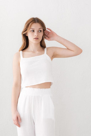Muslin Crop with Gipel Back and Straps