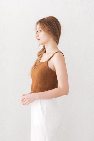 Muslin Crop with Gipel Back and Straps