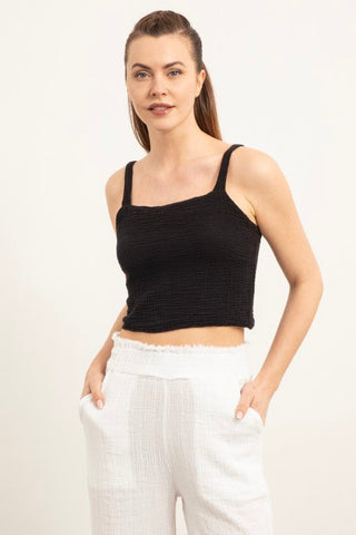 Muslin Crop with Gipel Back and Straps