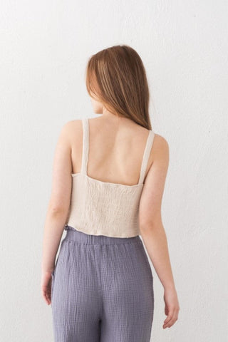 Muslin Crop with Gipel Back and Straps