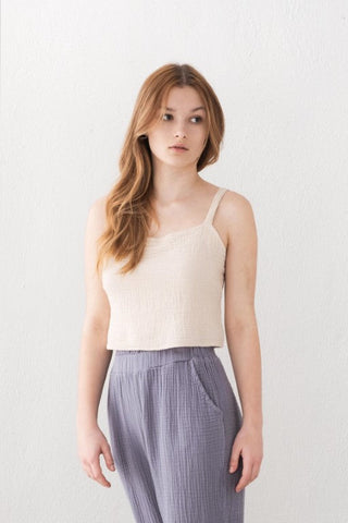 Muslin Crop with Gipel Back and Straps