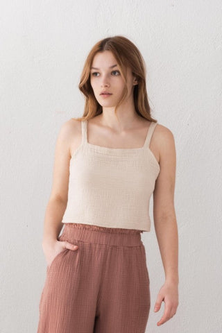 Muslin Crop with Gipel Back and Straps